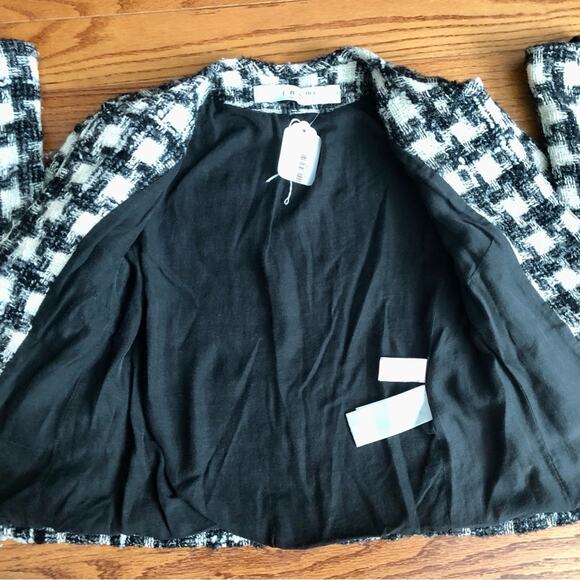 Iro Pelipa Blazer Houndstooth Tweed Open Black White Jacket Women’s Size 2 (32) - Picture 9 of 13